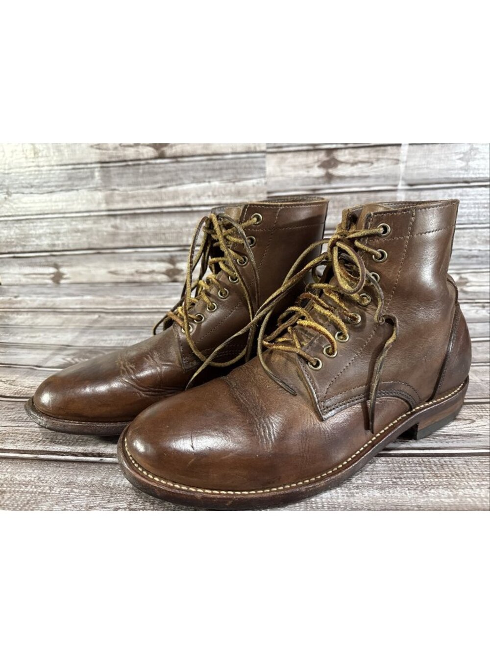 Oak Street Bootmakers Trench Boots Natural Chromexcel Size 10 D Color Brown